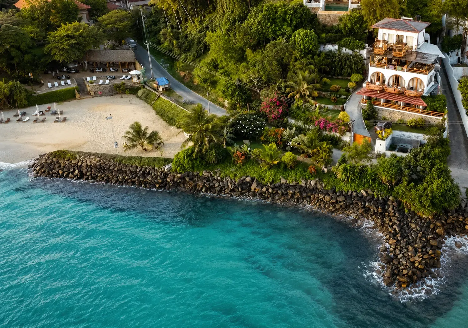 Ocean Bliss beachfront property beside a quiet Weligama cove
