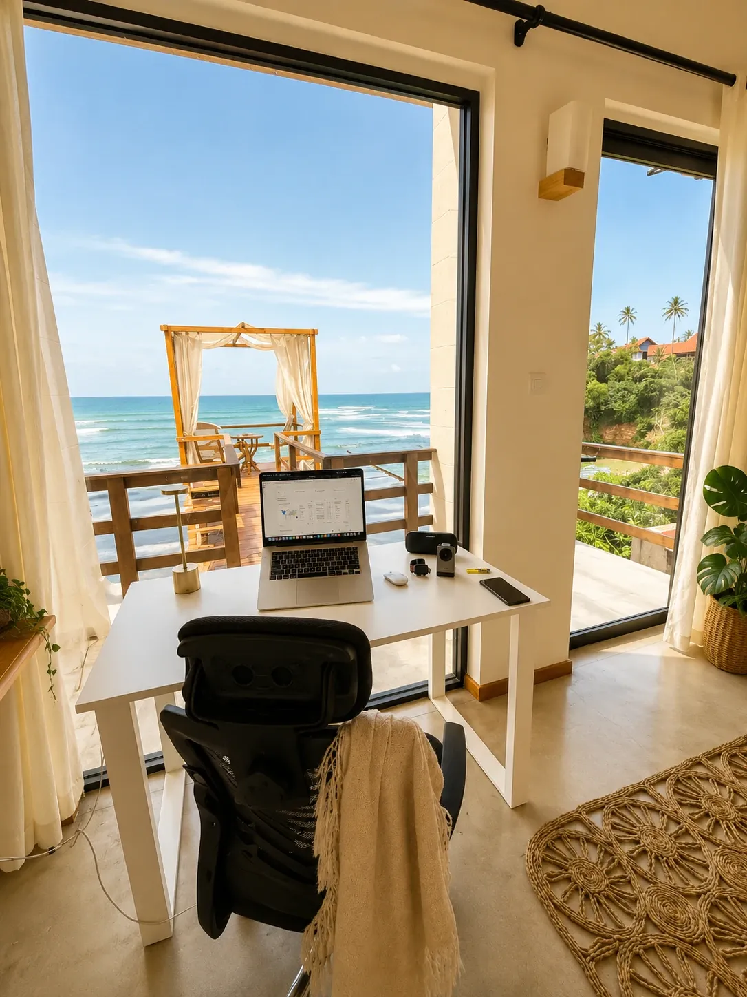 Desk above the water